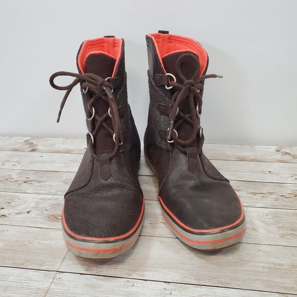 Nike Carico Boots Mid LTR 2012 LaceUps Brown Orange Womens Size 7.5 - 530910 010 - Picture 6 of 11